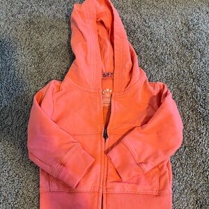 Coral Hooded Zip-Up Sweatshirt Size 6-12 months